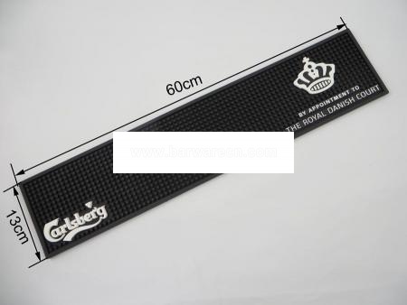 Custom Black PVC Bar Service Mat With 3D Logo 