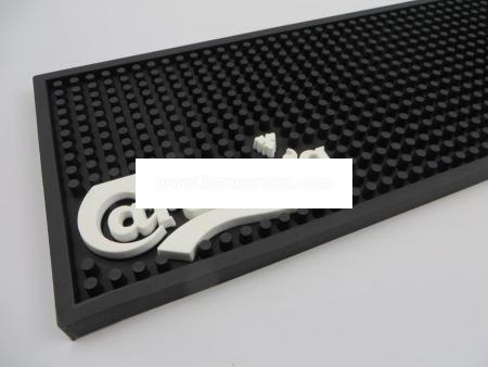 Custom Black PVC Bar Service Mat With 3D Logo 