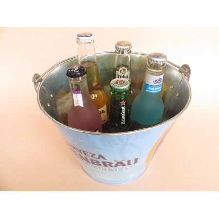 Full Color Printing Tinplate Ice Bucket With Bottle Opener 