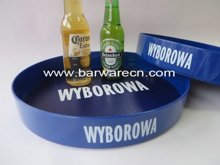 Custom Round Plastic Bar Serving Tray With Printing Logo 