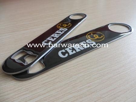 Personalized Metal Bar Bottle Opener With Epoxy Logo 