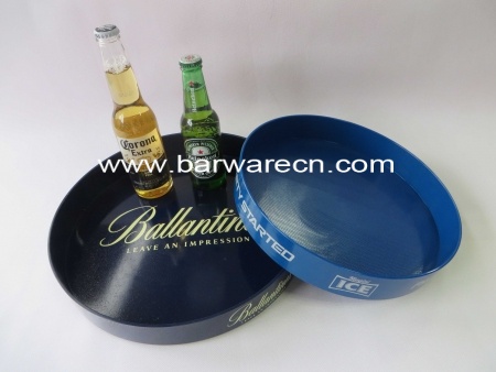 Custom Round Plastic Bar Serving Tray With Printing Logo 