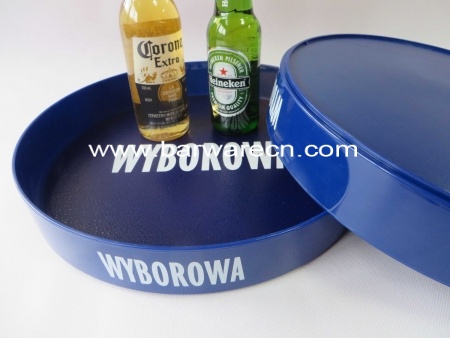 Custom Round Plastic Bar Serving Tray With Printing Logo 