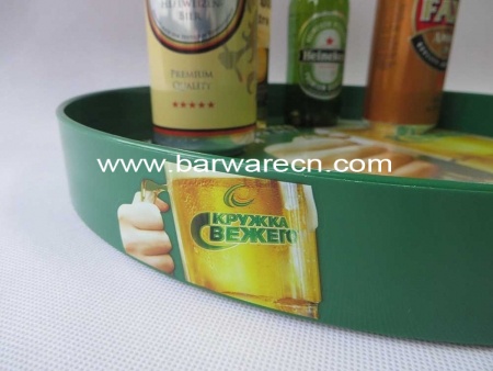 Round bar serving tray,Plastic bar tray,PP Green bar tray 