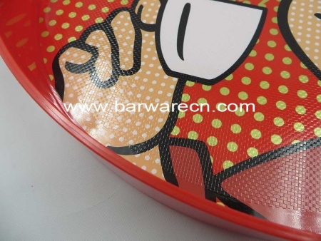 Best quality round plastic anti-slip serving tray with custom logo 