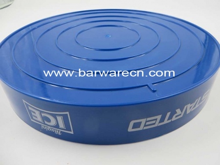 Custom round clear plastic bar tray with printed logo 