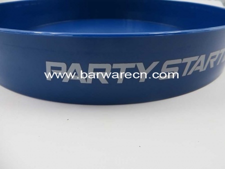 Custom round clear plastic bar tray with printed logo 