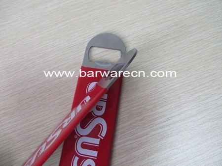 Bulk cheap stainless steel vinyl coated beer bottle opener with custom logo 