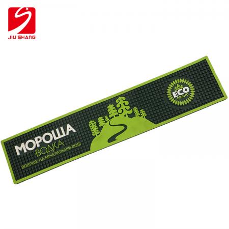 green color square pvc bar service mat with embossed logo 