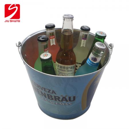 Full Color Printing Tinplate Ice Bucket With Bottle Opener 