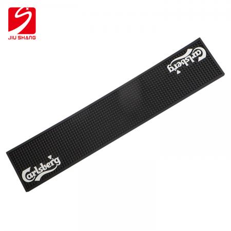 Custom Black PVC Bar Service Mat With 3D Logo 