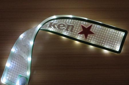 3D Embossed Logo Printed LED PVC Bar Mat 