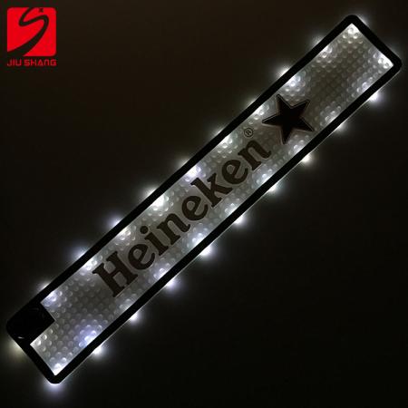 3D Embossed Logo Printed LED PVC Bar Mat 