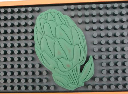 Dimpled Rubber Rail Mat with 3D Logo 