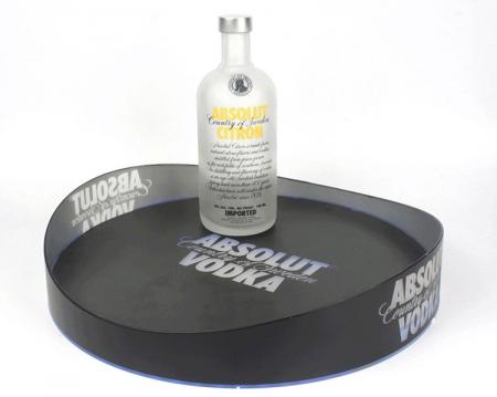 LED Plastic Round Bar Serving Tray 