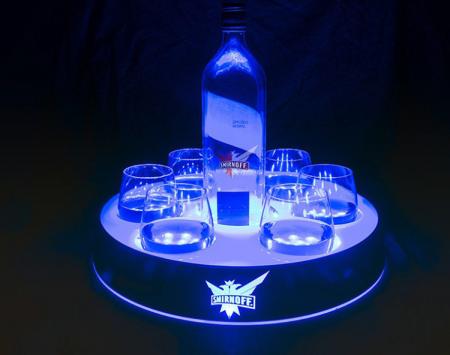 LED Plastic Beer Serving Tray for Glasses 