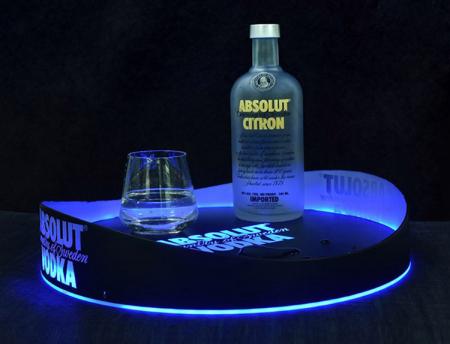 LED Plastic Round Bar Serving Tray 