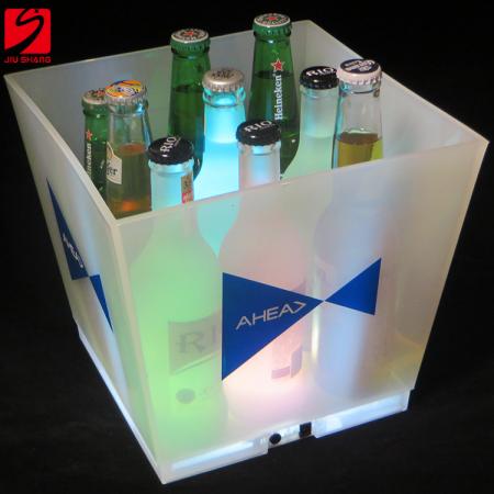 White Light Led Bucket With Epoxy Logo 