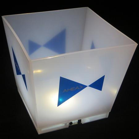 White Light Led Bucket With Epoxy Logo 