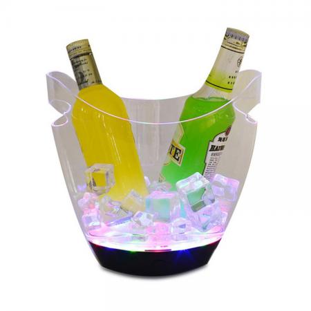 LED Color Change Transparent Plastic Ice Bucket 