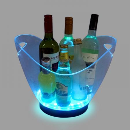 LED Color Change Transparent Plastic Ice Bucket 