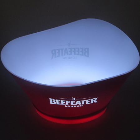 LED Beer Cooler Bucket With Hollow Out Logo 