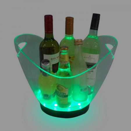 LED Color Change Transparent Plastic Ice Bucket 