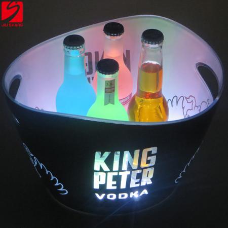 Led Beer Ice Bucket With Two Handles 