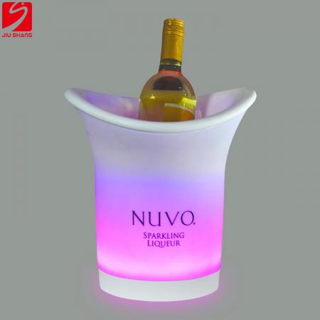 LED White Plastic Beer Ice Bucket 