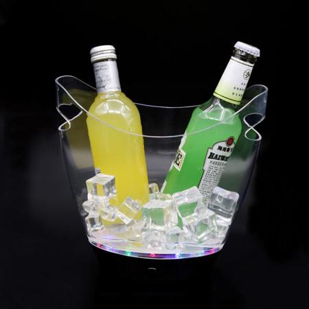 LED Color Change Transparent Plastic Ice Bucket 