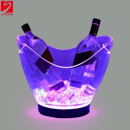 LED Color Change Transparent Plastic Ice Bucket 