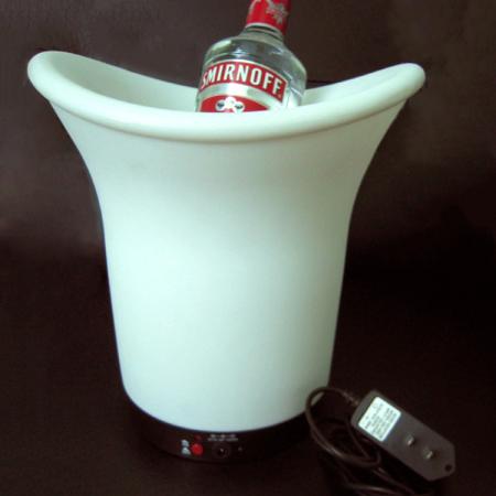 LED White Plastic Beer Ice Bucket 