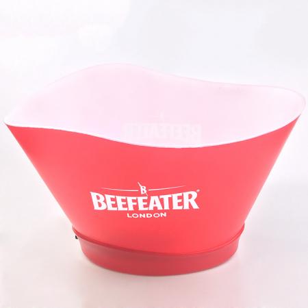 LED Beer Cooler Bucket With Hollow Out Logo 