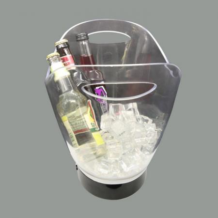 LED Color Change Transparent Plastic Ice Bucket 