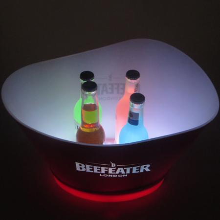 LED Beer Cooler Bucket With Hollow Out Logo 