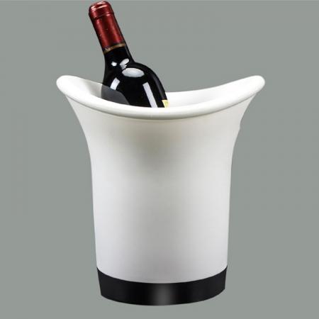 LED White Plastic Beer Ice Bucket 