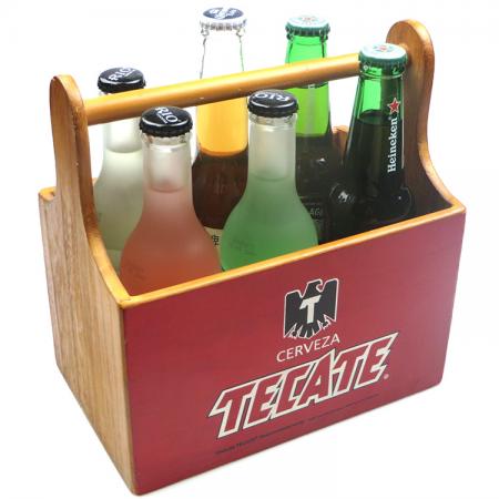 6 Cpmpartment Rectangle Wooden Bottle Holder 