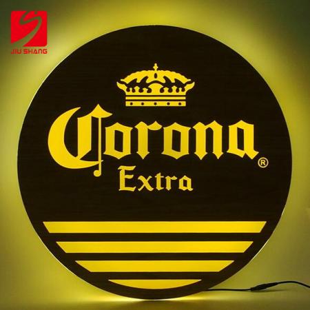 Wooden Sign Board With Lighting Logo 