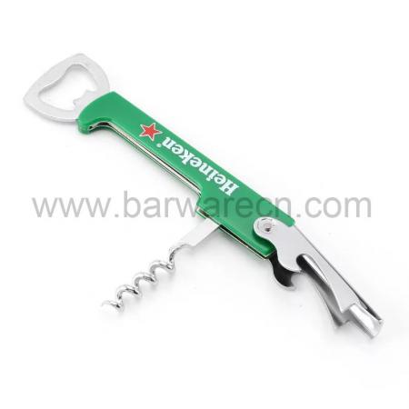 Stainless Steel Doubled Hinged Bottle Opener with Plastic Handle 