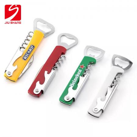 Stainless Steel Doubled Hinged Bottle Opener with Plastic Handle 