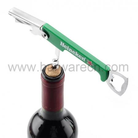 Stainless Steel Doubled Hinged Bottle Opener with Plastic Handle 