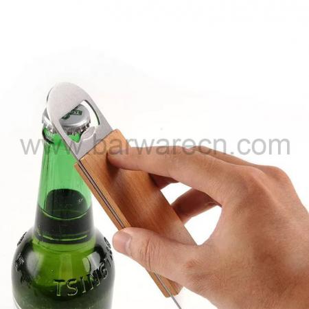 Creative Bottle Opener Stainless Steel & Wooden Bar Blade 