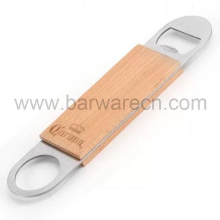 Creative Bottle Opener Stainless Steel & Wooden Bar Blade 