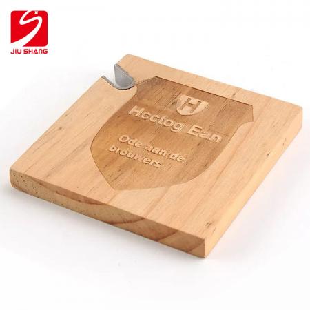 Personalized TWO-IN-ONE Wood Coasters with Built in Bottle Opener 