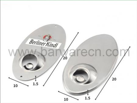 Stainless Steel Surfboard Oval Shape Design Wall Mounted Bottle Opener 