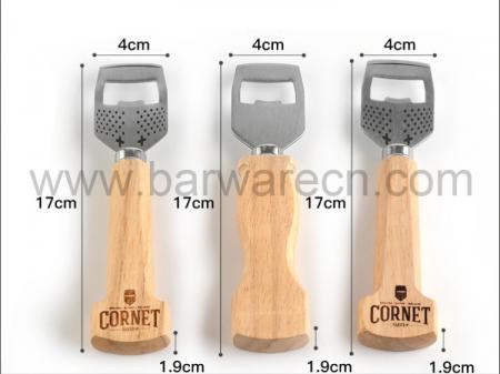 Wooden Handle Bartender Handheld Wine Soda Glass Cap Bottle Opener 