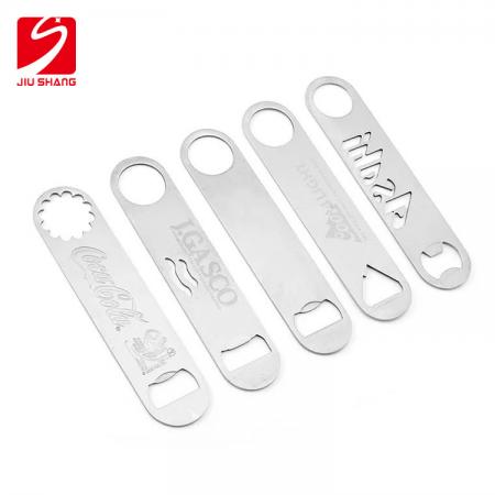 Stainless Steel Flat Bottle Opener Personalized Bar Blade Custom Logo & Text Free Engraving 