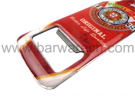 Full color Retro Style Metal Bottle Shaped Opener Filled with Beer 