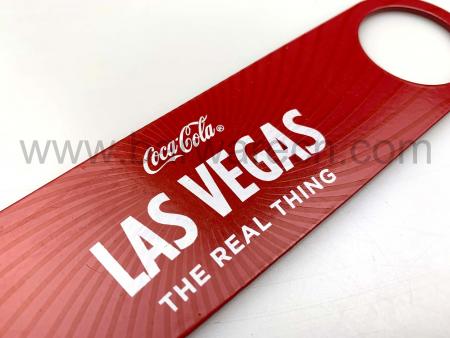 Coca Cola Stainless Steel Red PVC Coating Flat Bottle Opener 