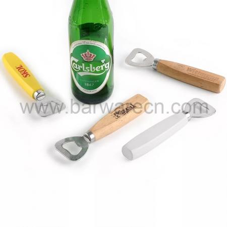 Wooden Handle Bottle Opener Soft Handle Smooth Beer Opening Tool 